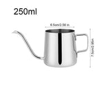 Stainless Steel Drip Coffee Pot, Gooseneck Spout, Tea Tool, Silver, 250ml V1263-JX-3000