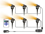 4PCS Outdoor LED Spotlight with Remote Control Waterproof IP65 Garden Landscape Light Warm White V1294-YM0901-H41574EU-4