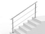 Handrails for Outdoor Steps, 70.9in Length 2 Crossbars Stair Hand Rail Kit, Transitional Stainless V952-BXGSLZFS180CXMYZKV0
