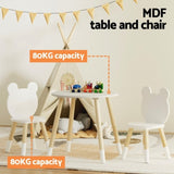 Keezi 3 Piece Kids Table and Chairs Set Activity Playing Study Children Desk FURNI-C-KTC-ROUND-WH