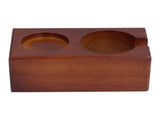 2 Hole Coffee Tamper Holder Beech Coffee Handle Mat Pad Stand for Home RestaurantExternal V1294-YM0901-3118210240412