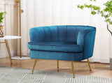 Artiss Armchair Velvet Blue Norvia UPHO-C-ARM-5108-NA