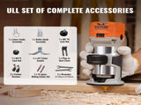 Wood Router, 1.25HP 800W, Compact Wood Trimmer Router Tool, 30000RPM Max Speed 6 Variable Speeds, V952-YXKXBJ710W65AZLFEV3
