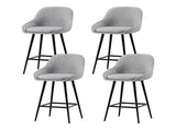Artiss 4x Bar Stools Upholstered Stool Counter Seat Kitchen Dining Chairs BA-TW-8089-GYX4