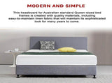 Linen Fabric Queen Bed Deluxe Headboard Bedhead - Slate Ash V63-839551