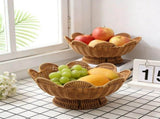 Small Round Rattan Weaving Fruit, 12.2' Woven Wicker Bowl, Multi-Functional Tabletop Storage V1366-AZ2-W-22876