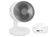 Oscillating Desk Fan Rechargeable Mute Practical Desktop USB Charging Fan for Home SchoolWhite V1294-YM0901-3113210069311