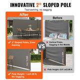 Retractable Side Awning, 180X600cm Aluminum Outdoor Privacy Screen, 280g Polyester Water-proof V952-ZYPF180X600CMGY01V0