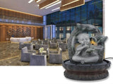 LED Resin Buddha Tabletop Waterfall Fountain Relaxing Indoor Decoration for Home OfficeEU Plug 220V V1294-YM0901-3111200233311