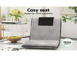 Artiss 4X Floor Lounge Sofa Bed Floor Cushion Velvet Grey FLOOR-0166D-GYX4