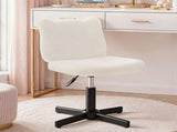 13.8-18.9' Adjustable Vanity Chair, 360&deg Swivel Upholstered Ottoman Stool for Makeup Room Living V1366-AZ2-W-18272