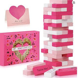 Block Tower Jenga Game - Jenga Couples - Valentine's Day Tumbling Tower Jenga Game - Party Favor V1188-ZXY-131-288