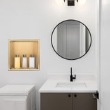 336 x 336 x 101mm Shower Niche Single Shelf Organizer No Tile Needed in Gold V63-905651