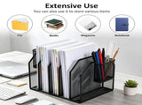 Black 7 Section Desktop File Sorter, Easy to Assemble, Sturdy and Lightweight for Letter A4 Folder V1366-AZ2-W-15520