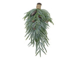 Artificial Norfolk Pine Swag Xmas Decoration Pine Faux Teardrop Door Swag for Home White V1294-YM0901-240826FB03-2