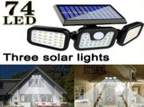 74 LED Solar Motion Sensor Light with Movement Detection, 3 Brightness Modes Outdoor Wall Lamp, V1232-TYNGYD001