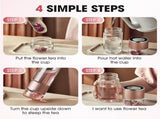 Double Wall Glass Tea Infuser Bottle Tumbler - 12oz/350ml Leakproof Travel Mug with Stainless Steel V1258-DP02-F-869
