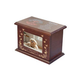 Pet Memorial Wooden Urn Box with Photo Frame, Life Tree Butterfly Ashes Keepsake Box Forever Love V1107-136-32588-BLK