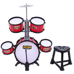 Keezi Kids 7 Drum Set Junior Drums Kit Musical Play Toys Childrens Mini Big Band PLAY-DRUM-7-RD