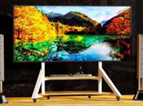 White Heavy Duty TV Floor Stand with 2-Tier Shelves for 65-100 Inch Large Screens V767-U-Z1188-WT