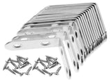 16 Sets Angle Brackets for Shelves 90 Degree Corner Brace Braces Silver V1370-AZ4-14039