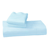 1000 Thread Count Cotton Rich Queen Bed Sheets 4-Piece Set in Striped Sky Blue CVC-10QD-STBU