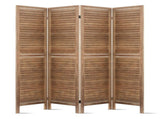 Artiss 4 Panel Room Divider Screen 160x170cm Louver Oak RD-B-0539-4P-BR