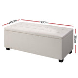 Artiss Storage Ottoman Blanket Box 97cm Linen Beige OTM-L2-LINEN-BEIGE