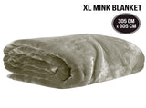 Laura Hill 3m x 3m XL Faux Mink Blanket Double-Sided Soft Plush Bed Oversized Throw Rug Olive MINK-XL-SL