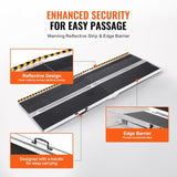 VEVOR Portable Wheelchair Ramp, 213 cm 363 kg Capacity, Non-Slip Aluminum Folding Threshold Ramp, V952-ZDKMJPD84YC13E5LEV0
