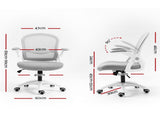 Artiss Mesh Office Chair Mid Back Grey OCHAIR-G-2013-WH-GY