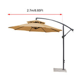 2.7m Double Top Sunshade Umbrella Cloth Replace Outdoor Courtyard Garden Umbrella Surface Replace V1294-YM0710-240124HL06-3