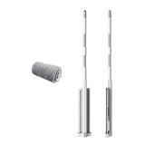Microfiber Flat Mop Hand Wash Free Long Handle Large Flat Mop Dry Wet Use Floor Cleaning Tool White V1294-YM0715-3117220076213
