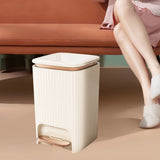 9/12 Liter Large Capacity Trash Can Square Plastic Garbage Can with Lid, Step Pedal Trash Can for V1369-AZ3-W-10039