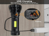 Solar Flashlight - Solar LED Flashlight - USB Rechargeable Solar Flashlight - Emergency Flashlight V1188-MS-313-0830