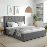Artiss Queen Bed Frame Storage Tufted Headboard Gas Lift Base Grey BFRAME-E-TOKI-LUCA-Q-GY-AB