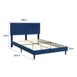 Levede Bed Frame Queen Size Mattress Blue BF1045-Q-BL