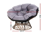Gardeon Outdoor Lounge Setting Furniture Wicker Papasan Chairs Table Patio Brown ODF-PAPASAN-TBCHX2-BR