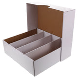 White Card Storage Box with Dividers for Sports Cards Including Basketball and Baseball Collectibles V1369-AZ3-W-13036