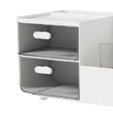 Makeup Organizer Multifunctional Skincare Cosmetic Storage with 2 Drawers for Vanity Desktop White V1294-YM0901-3117240232211