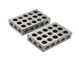 1-2-3 Blocks 23 Holes Within .Tolerances 321 Blocks Set Used for Calibrating Equipment V1366-AZ2-W-07804