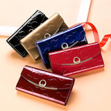 Women'S Genuine Leather Wallet Long Wallet Clutch Large Capacity Wallet - Black - Size m V1347-939-82458-BLK-M