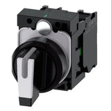 Siemens Selector Switch Round 3P 500V 1NO1NO Screw Front Plate Mount Black/White SEL3-P-NO V1202-V1-SIESEL3-P-NO