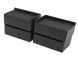 4pcs Furniture Riser Black Enlarged Widened Rectangle Rubber 3in Furniture Leg Mat for Home V1294-YM0717-3114220071811