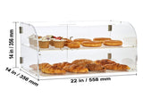 Pastry Display Case, 2-Tier Commercial Countertop Bakery Display Case, Acrylic Display Box with Rear V952-YKLMBZSJYKL2HBKHNV0