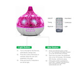 400ml Essential Oil Aroma Diffuser and Remote - 3D Glass Aromatherapy Humidifier V238-SUPDZ-601711968262