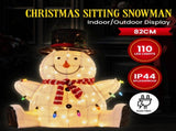 Christabelle 82cm Sitting Snowman Christmas Display with Lights 112_MHA505