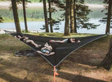 Portable triangular hammock for multiple people, outdoor camping aerial hammock, 3-point design for V1188-MS-313-0697