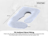 Orku Maternity Pregnancy Pillow - J-Shape Full Body Length for Side Sleeper Grey V238-SUPDZ-41983218090064