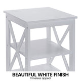 Sarantino Orson 2-Tier Bedside Table - White TBL-056-06-WHT